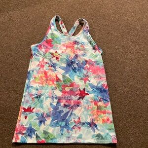 Athleta girl floral workout tank - size L (12)!